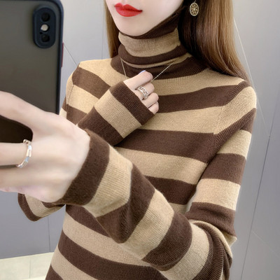 Pulover de maternitate cu dungi lungi