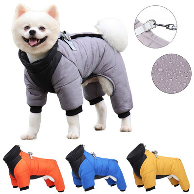 Winter Pet Dog Clothes Waterproof Dog Coat With D Ring Warm Pet Clothing for Medium Dogs Puppy Jacket Dog Coat four leg Jumpsuit
