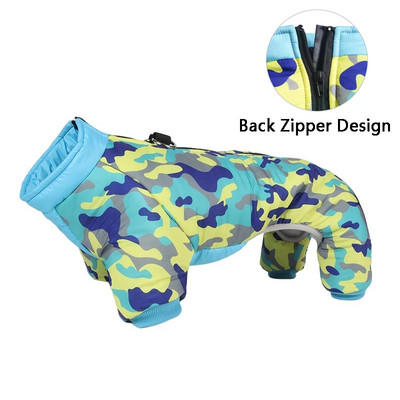 Žieminiai naminių šunų drabužiai Neperšlampami šunų paltai su D žiedu Šilti naminių gyvūnėlių drabužiai vidutinio dydžio šunims Šuniuko striukė šunų paltas keturių kojų kombinezonas