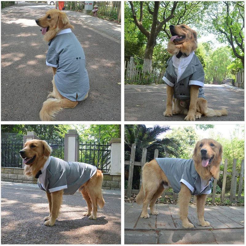 ATUBANi lemmikloomakostüüm, pidulik smoking, musta kikilipsuga koerasärk suurtele keskmistele väikestele koertele, kassiriided