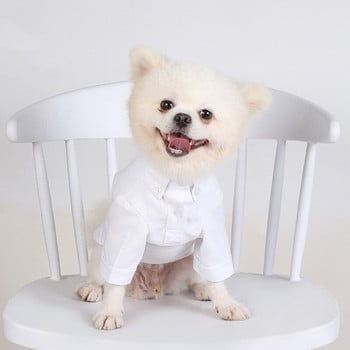 Μόδα κατοικίδιο σκύλο μαύρο λευκό πουκάμισο καλοκαιρινά ρούχα για μικρά μεσαία κουτάβια σκυλιά Ρούχα γάτας Schnauzer κοστούμια γαλλικό μπουλντόγκ