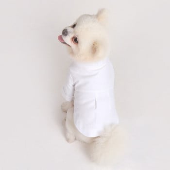 Модно домашно куче Черно-бяла риза Летни дрехи за малки и средни кученца Облекло Котка Шнауцер Костюми Френски булдог