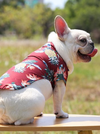 Дрехи за кучета в хавайски стил Лятна риза с щампа за домашни любимци Риза за куче Плажна риза Куче Куче Костюм за кученце Пролетен костюм на котка Костюм за домашни любимци Риза за кучета