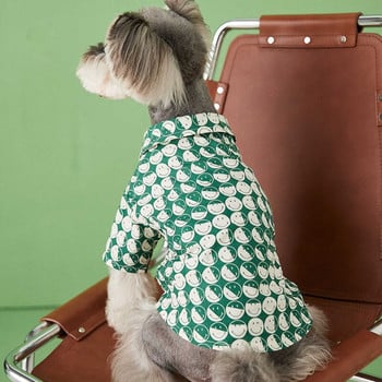 Летни тънки дрехи за кучета Дишаща усмивка Красива риза Шнауцер Френски булдог Подходящ за малки и средни кучета Дрехи