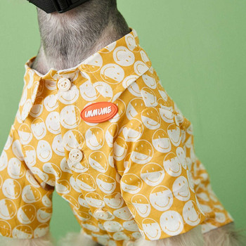 Летни тънки дрехи за кучета Дишаща усмивка Красива риза Шнауцер Френски булдог Подходящ за малки и средни кучета Дрехи