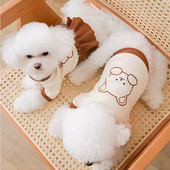 Rochii pentru cuplu de câini de talie mică, drăguț Teddy Bichon, pulover de toamnă și iarnă, fustă, tricou, accesorii pentru pisici pentru animale de companie, haine calde, nou 2022
