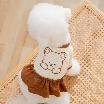 Φορέματα Small Dog\'s Couple Cute Teddy Bichon Φούστα πουλόβερ T-shirt Pet Cats Supplies Ζεστά ρούχα 2022 Νέο