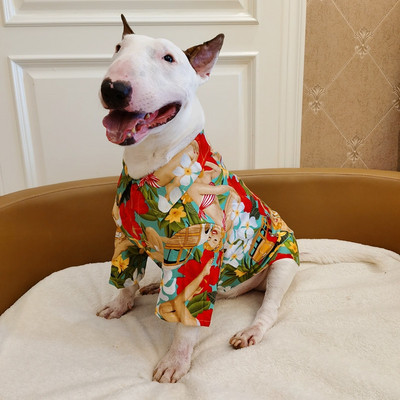 Ρούχα Bull Terrier Χαβάης Ομορφιά Πουκάμισα για γάτες και σκύλους Λεπτά ρούχα για κατοικίδια Πουκάμισα για κατοικίδια Ρούχα για κουτάβια μεγάλου σκύλου