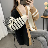 Módny dámsky tehotenský kardigan s výstrihom do V