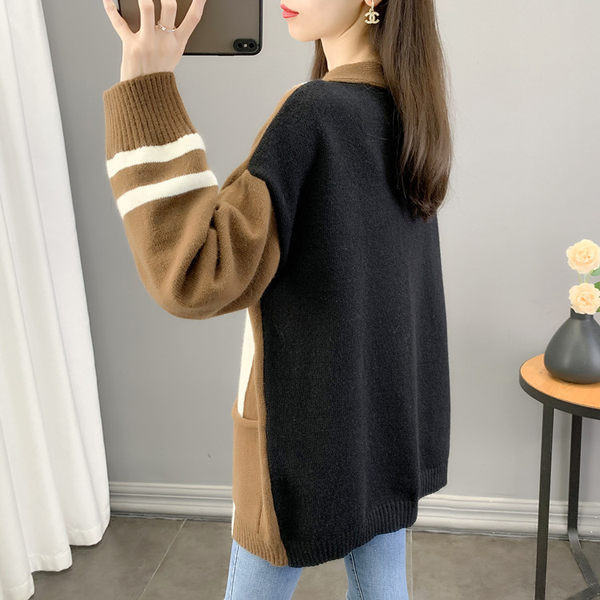 Módny dámsky tehotenský kardigan s výstrihom do V