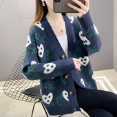 Naiste vabaaja V-kaelusega kardigan rasedatele