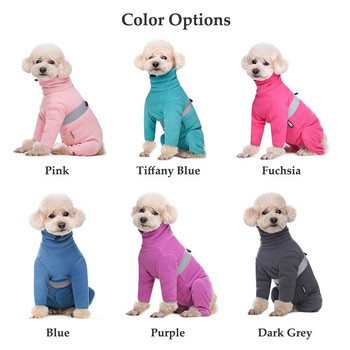 Есенно-зимни дрехи за малки кучета Мек топъл гащеризон за домашни любимци от поларено руно Светлоотразително напълно затворено палто за корема за кучета момчета момичета