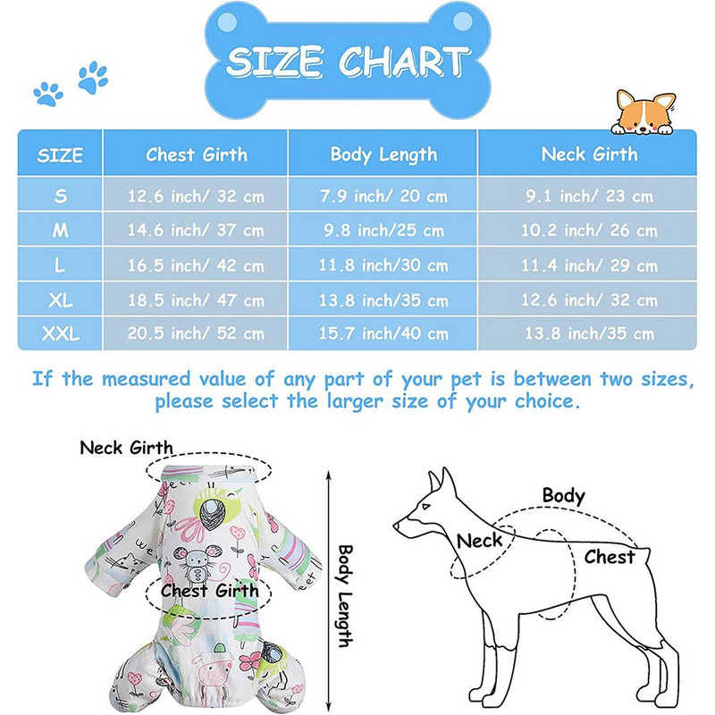 Puppy Dog pižama Žavingi šunų apmušalai Minkšti šuniukų šliaužtinukai naminių gyvūnėlių kombinezonai mažiems ir vidutiniams šunims Mieli keturkojų drabužiai augintiniui