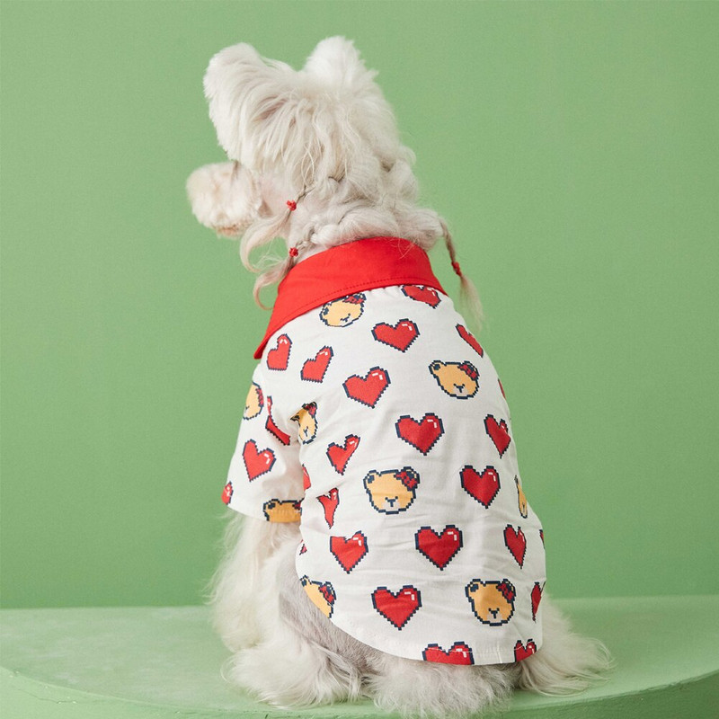 Καλοκαιρινό πουκάμισο για σκύλους GULULU Ρούχα σκυλιών με μοτίβο αρκούδας για μικρά μεσαία σκυλιά που αναπνέουν μόδα για κουτάβι Tshirt Dropshipping 2022