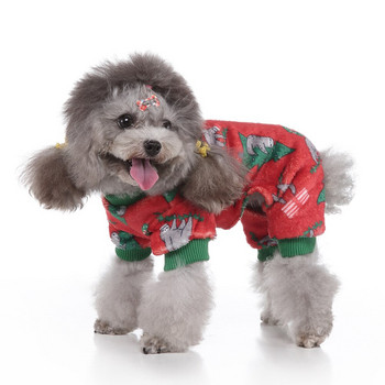 Коледни дрехи за домашни кучета Зимни топли гащеризони за кучета Пижами за малки кучета Кученце Котка Чихуахуа Дрехи Аксесоари за палта за домашни любимци