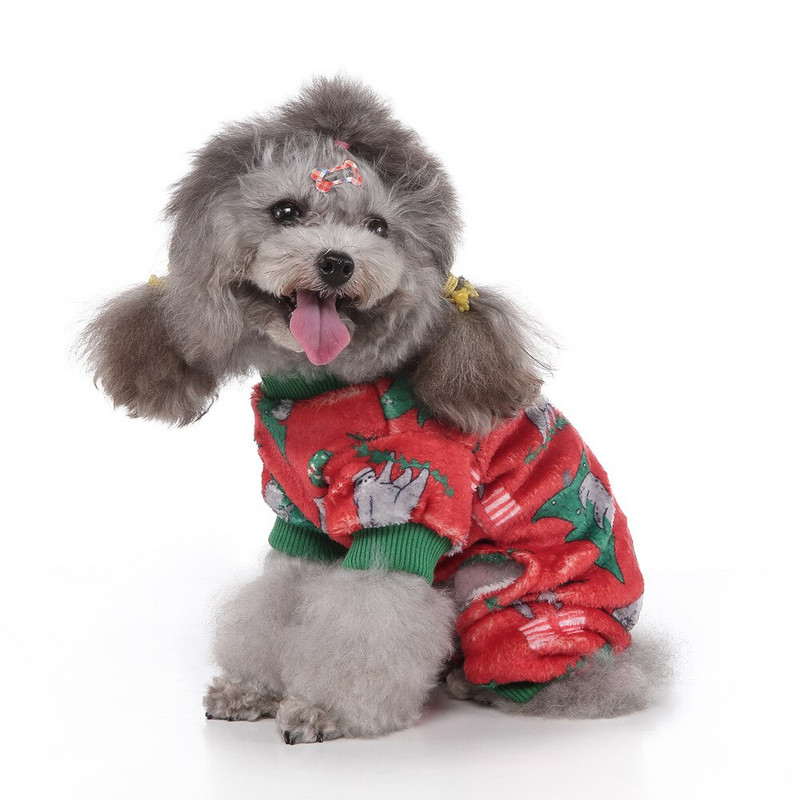 Jõulud lemmikloomakoera riided Talvised soojad koerte kombinesoonid Pidžaamad väikestele koertele Kutsikas kass Chihuahua riided Lemmiklooma mantlid Aksessuaarid