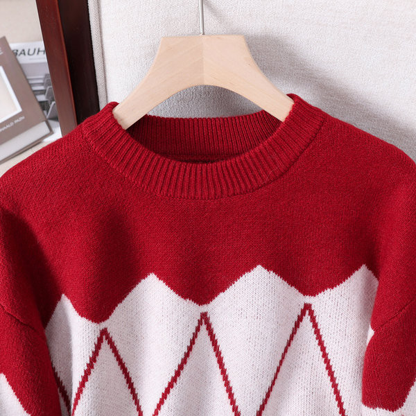 Γυναικείο πουλόβερ εγκυμοσύνης με στρογγυλή λαιμόκοψη