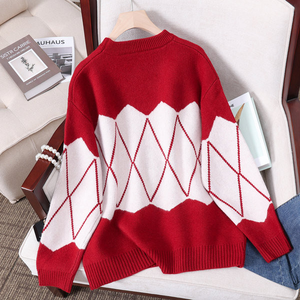 Γυναικείο πουλόβερ εγκυμοσύνης με στρογγυλή λαιμόκοψη