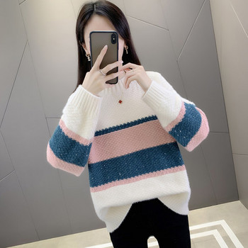 Нов модел стилен пуловер за бременни с дълъг ръкав