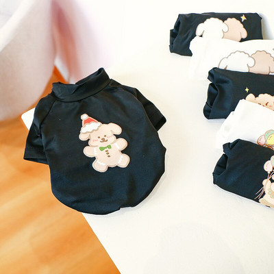 Haine pentru câini pentru animale de companie Imprimare cu desene animate primăvară vară Nou confortabil Teddy Bichon Tricou fluorescent pentru câini de talie mică și mijlocie XS-XL