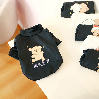 Haine pentru câini pentru animale de companie Imprimare cu desene animate primăvară vară Nou confortabil Teddy Bichon Tricou fluorescent pentru câini de talie mică și mijlocie XS-XL