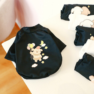 Haine pentru câini pentru animale de companie Imprimare cu desene animate primăvară vară Nou confortabil Teddy Bichon Tricou fluorescent pentru câini de talie mică și mijlocie XS-XL