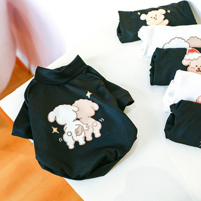 Haine pentru câini pentru animale de companie Imprimare cu desene animate primăvară vară Nou confortabil Teddy Bichon Tricou fluorescent pentru câini de talie mică și mijlocie XS-XL