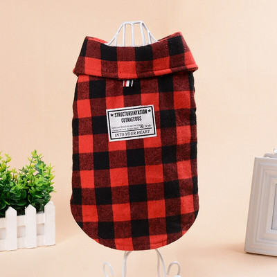 Cămașă în carouri pentru câini în stil britanic, jachetă caldă de iarnă, haină pentru câini mici, mijlocii mari, pisici, costum de cățeluș, Yorkies