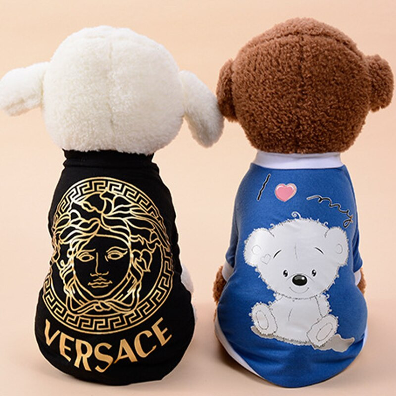 Letné oblečenie pre domáce zvieratá, oblečenie pre psov s kreslenými potlačami, tričká, potreby pre malé a stredné šteniatka, mačky, vesty, oblečenie, produkty, yorkshirské teriérové oblečenie