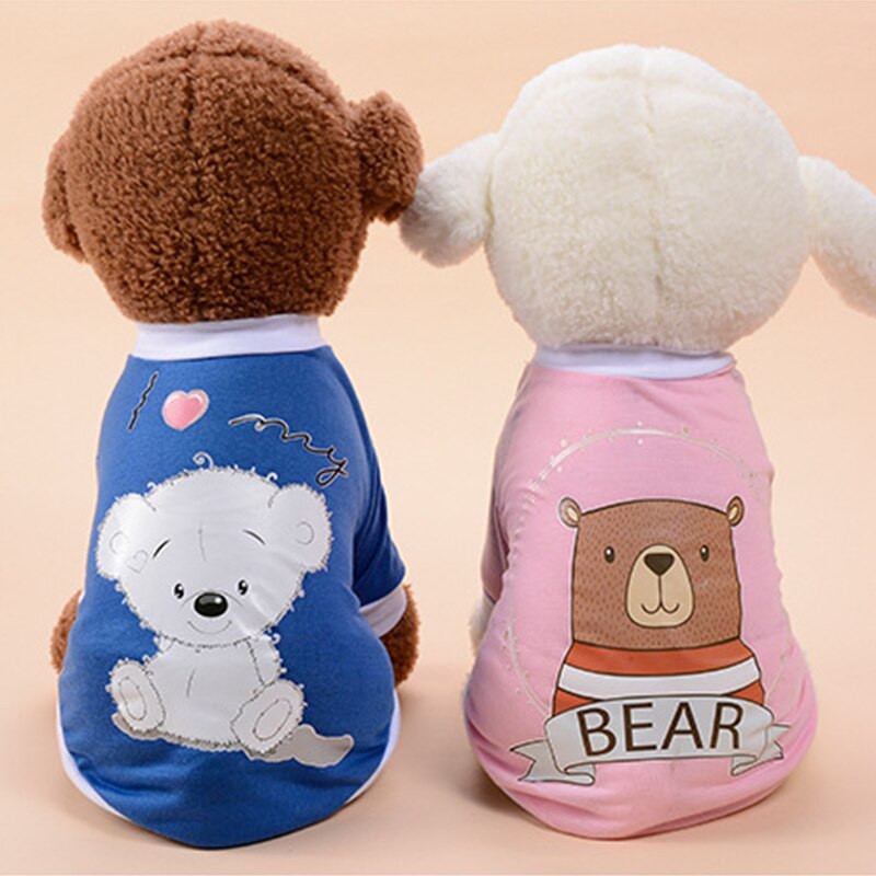 Letné oblečenie pre domáce zvieratá, oblečenie pre psov s kreslenými potlačami, tričká, potreby pre malé a stredné šteniatka, mačky, vesty, oblečenie, produkty, yorkshirské teriérové oblečenie