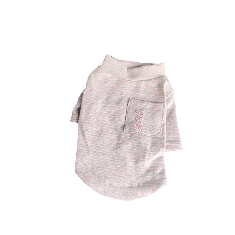 Cămașă cu fundul câinelui pentru animale de companie Buzunar în dungi de culoare bumbac Cu două picioare Guler pe jumătate înalt Teddy Yorkshire Haine malteză Cămașă pentru câine