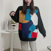 Pikkade varrukatega värviline rasedate kampsun