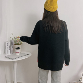 Цветен пуловер за бременни с дълъг ръкав 