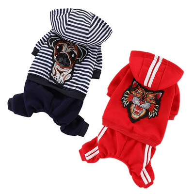 Dog Jumpsuit Spring Overalls For Dogs Hoodies Pants Set Costume French Bulldog Yorkie Chihuahua Clothes for Small Dogs Tracksuit