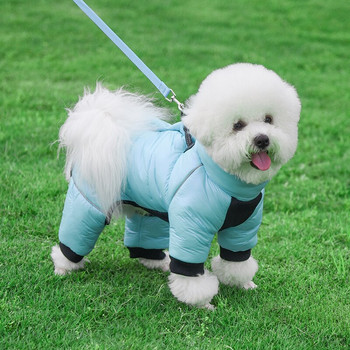 Топли кучешки дрехи за малки кучета Водоустойчив гащеризон с вградена яка Светлоотразително палто за домашни любимци Облекла за кученца от френски булдог