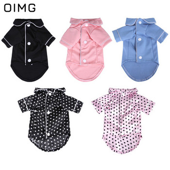 OIMG Luxury Dog Pijamas Button Homewear Pet Sleepwear Χειμερινά ρούχα για σκύλους Πουκάμισα για κουτάβια για σκύλους T-shirts για κατοικίδια