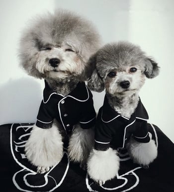 OIMG Луксозни кучешки пижами Копчета Твърди домашно облекло Спално облекло за домашни любимци Зимни дрехи за кучета Кученце Котка Ризи за кучета Тениски за домашни любимци