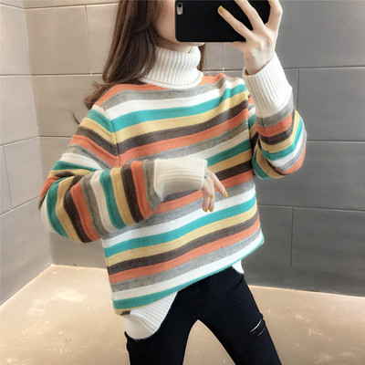 Pulover de iarnă de maternitate cu guler polo înalt