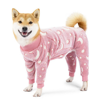 Кучешка пижама с четири крака Puppy Fleece Зимен топъл кучешки гащеризон Сладки дрехи за домашни любимци Onesies за средно големи кучета Палто от лабрадор