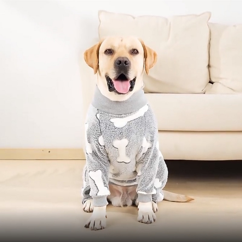 Pijamale pentru câini cu patru picioare, cățeluș, lână, iarnă, salopetă caldă pentru câini, haine drăguțe pentru animale de companie, pentru câini de dimensiuni medii, haine labrador