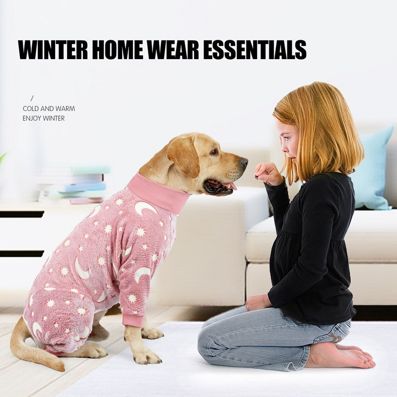 Pijamale pentru câini cu patru picioare, cățeluș, lână, iarnă, salopetă caldă pentru câini, haine drăguțe pentru animale de companie, pentru câini de dimensiuni medii, haine labrador