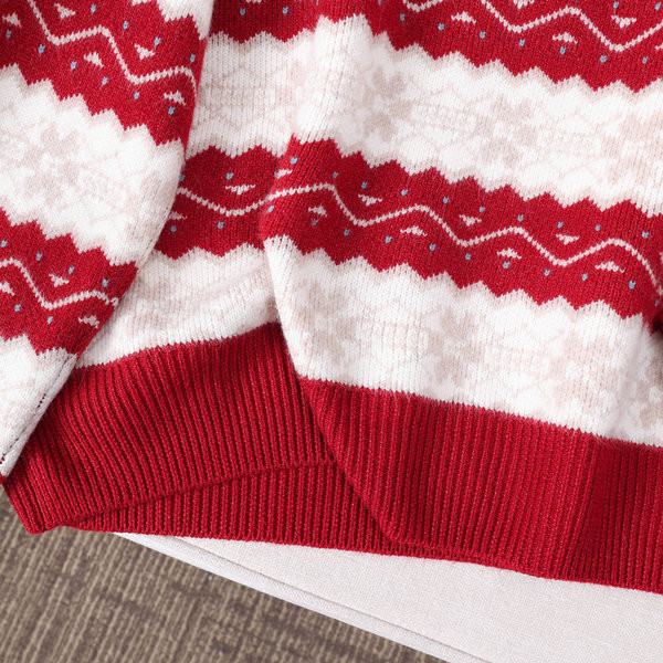 Zimný dámsky tehotenský sveter s okrúhlym výstrihom