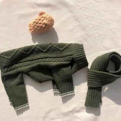 Zimné oblečenie pre psov, sveter a overal + šál, obleky pre šteniatka, kabát, bunda, pudel, maltézsky špic, overal, kostým pre domáce zvieratá, oblečenie pre psov