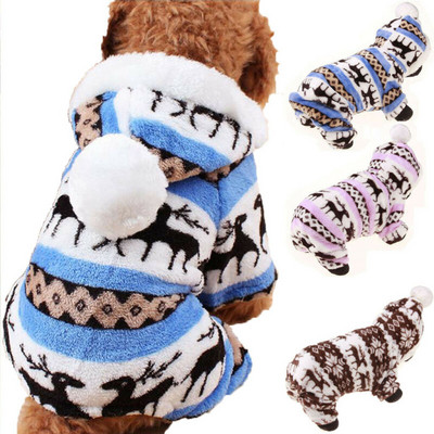 Newest Arrivals Puppy Dog Winter Warm Hooded Jumpsuit Clothes Apparel Cute Pet Jumpers Hoodie Coat Costumes