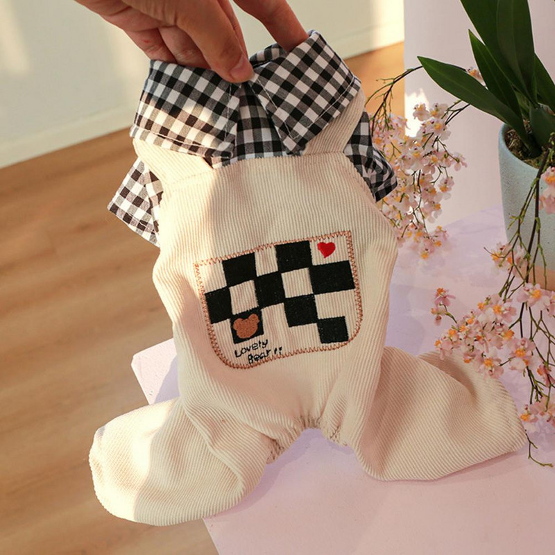 Ολόσωμες φόρμες για σκύλους ελαστικότητας Fade-less Προμήθειες κατοικίδιων με τέσσερα πόδια Κοτλέ φόρμες κατοικίδιων ζώων για διακόσμηση