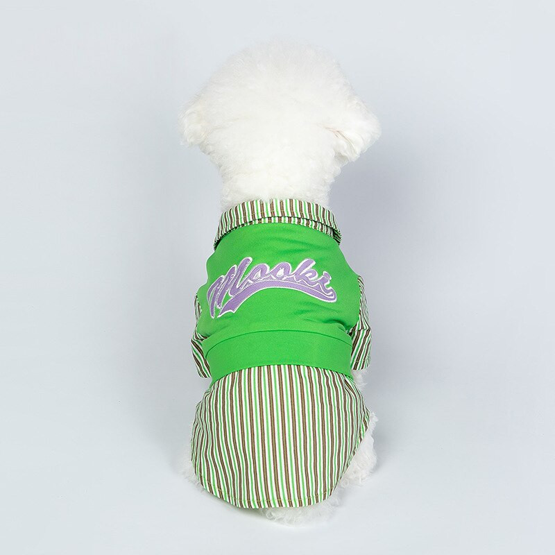 Jarné a letné pruhované tričko s motívom mačky, falošné dvojdielne tričká s motívom patchworku, francúzskeho buldočka, psov, vyšívané oblečenie