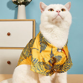 Tričko s potlačou listov, oblečenie pre psov, mačiatka, kawaii, tenké oblečenie pre malých psov, mačky, jar/leto, móda, pohodlné, bišony, domáce zvieratá