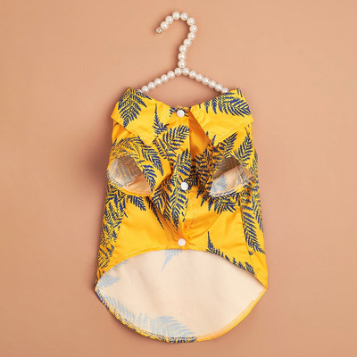 Tričko s potlačou listov, oblečenie pre psov, mačiatka, kawaii, tenké oblečenie pre malých psov, mačky, jar/leto, móda, pohodlné, bišony, domáce zvieratá