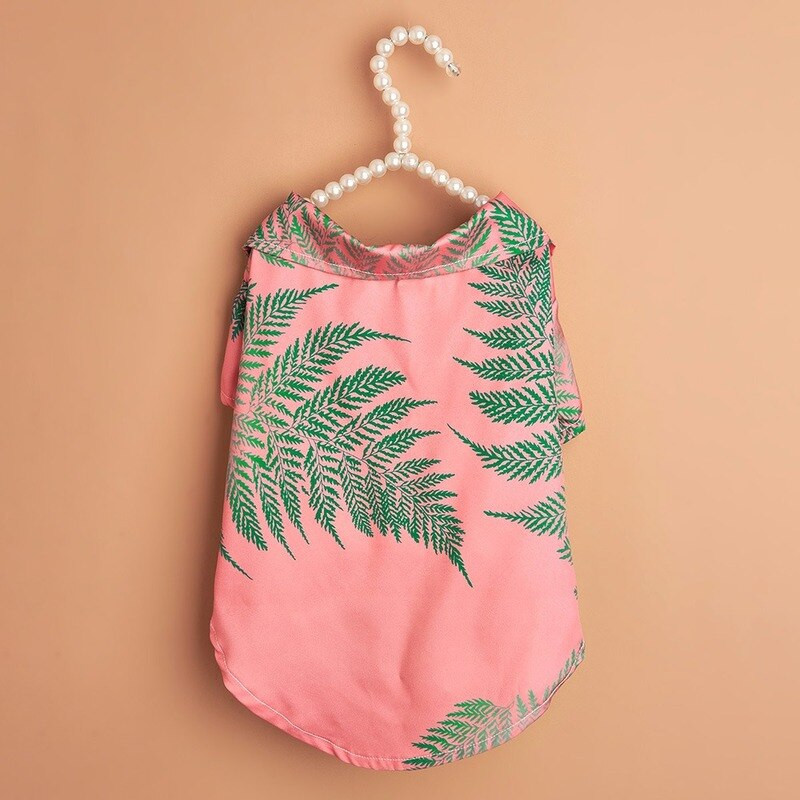 Tričko s potlačou listov, oblečenie pre psov, mačiatka, kawaii, tenké oblečenie pre malých psov, mačky, jar/leto, móda, pohodlné, bišony, domáce zvieratá