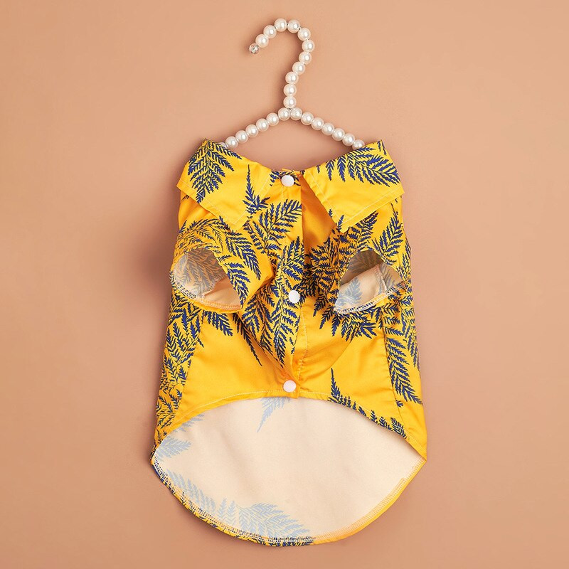 Tričko s potlačou listov, oblečenie pre psov, mačiatka, kawaii, tenké oblečenie pre malých psov, mačky, jar/leto, móda, pohodlné, bišony, domáce zvieratá